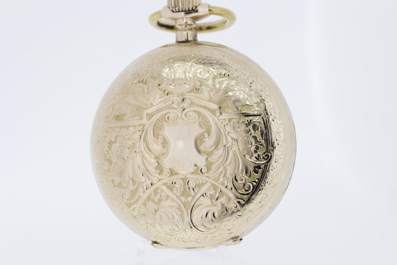 14K   Gold Eclipse Movement Pocket Watch with Han… - image 5