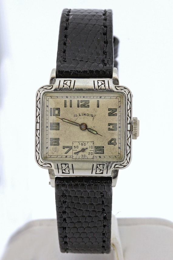 1920s Gold Filled Illinois Wrist Watch Engraved C… - image 1