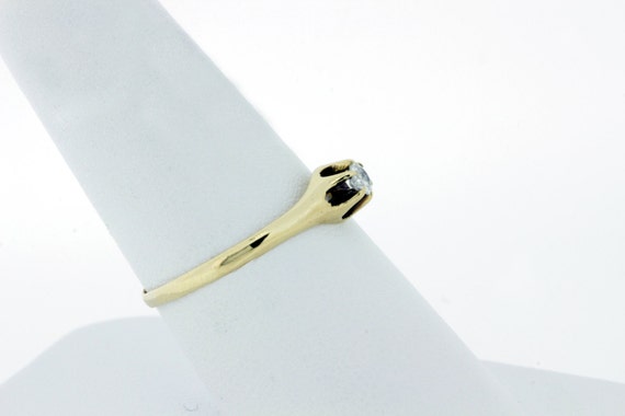 Six Prong Diamond Solitaire 14K Yellow Gold Ring  - image 4