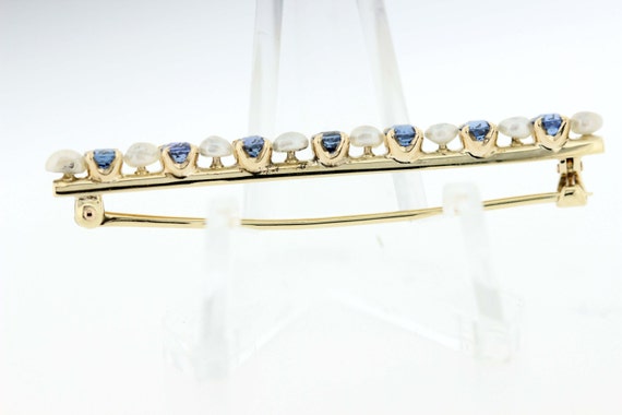 14K Gold Brooch with Pearls  - image 5