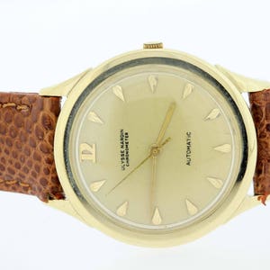 1960s Ulysse Nardin Chronometer Automatic Wrist Watch 14K Gold image 8