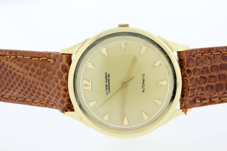 1960s Ulysse Nardin Chronometer Automatic Wrist Watch 14K Gold image 8