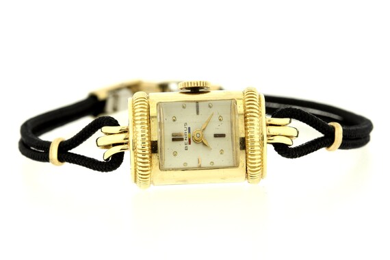 Ladies Vintage Benrus 1950s Wrist Watch 14K Yello… - image 6