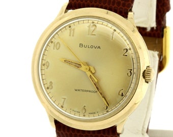 Vintage 10K Yellow Gold Filled Bulova Wrist Watch