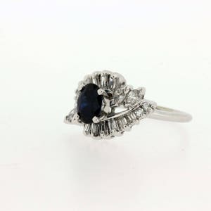 14K Gold Sapphire ring with .60ctTW Diamonds image 6