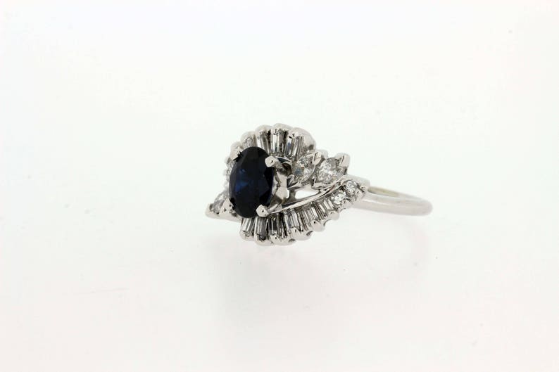 14K Gold Sapphire ring with .60ctTW Diamonds image 6