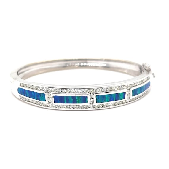 Opal and Diamond Bangle