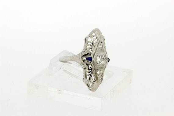 Vine Filigree Ring With Compass Points Diamonds a… - image 7
