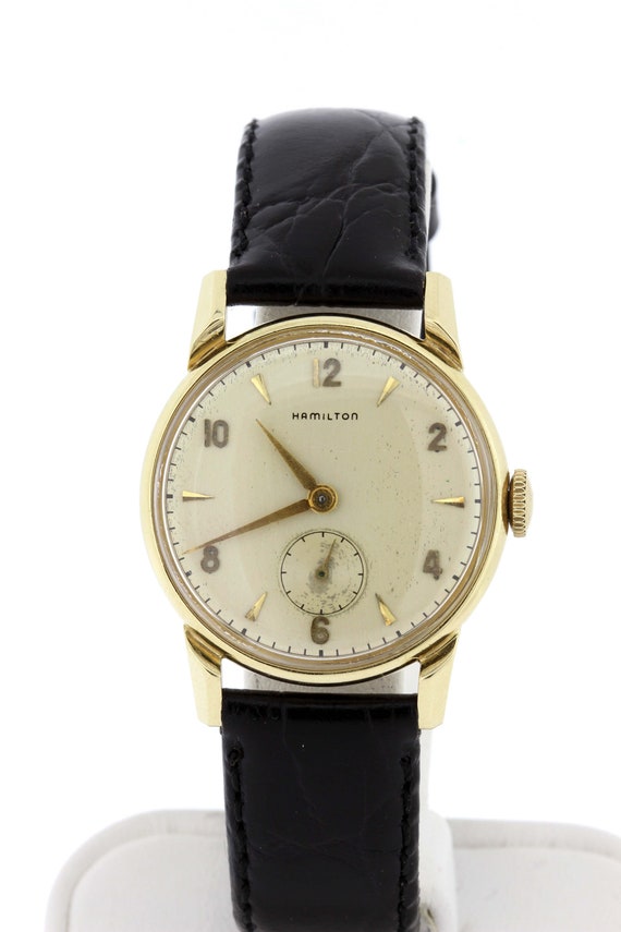 14K Yellow Gold Round Case Hamilton Wrist Watch 17