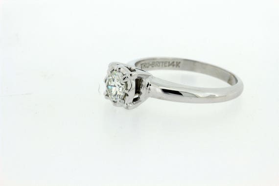 Classic and Minimal .42ct Diamond Solitaire Ring … - image 2