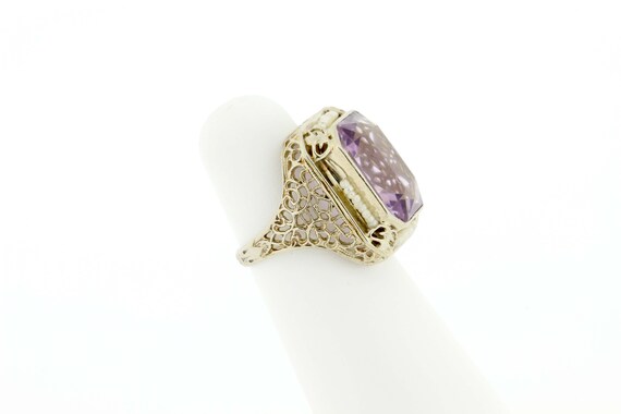 14K Gold Filigree Purple Amethyst Ring with Seed … - image 5