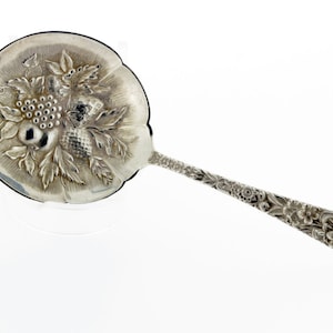 S.Kirk & Son Sterling Serving Spoon Flowers and Fruit