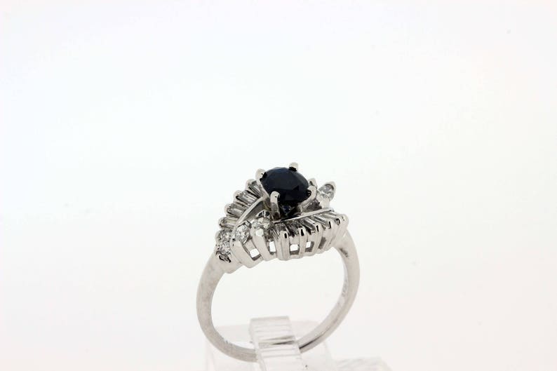 14K Gold Sapphire ring with .60ctTW Diamonds image 8