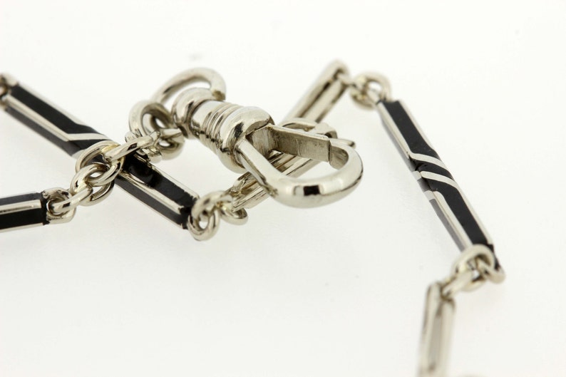 14K White Gold Pocket Watch Chain Etsy