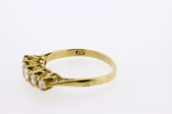 Five Diamond Row 18K Gold Ring  View 4