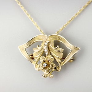10K Gold and Pearl Convertible Pendant/Brooch