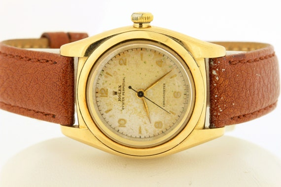 14K Yellow Gold Bubble Back Rolex 1947 Year Oyste… - image 4