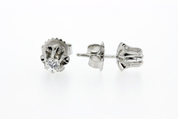 Diamond Stud Earrings 14K White Gold