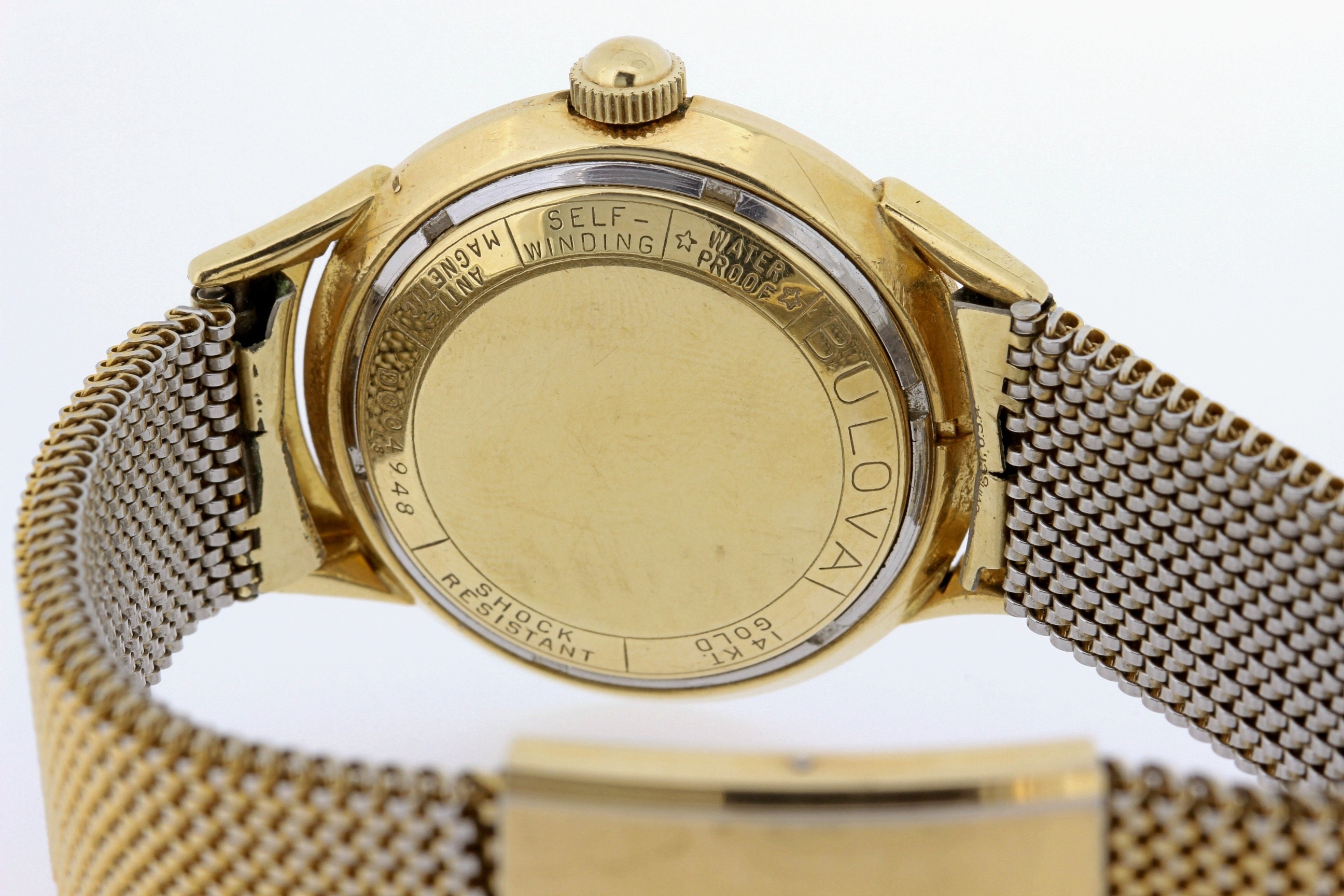 1950年代 ブローバ 腕時計 自動巻き 23 宝石付きムーブメント 14K