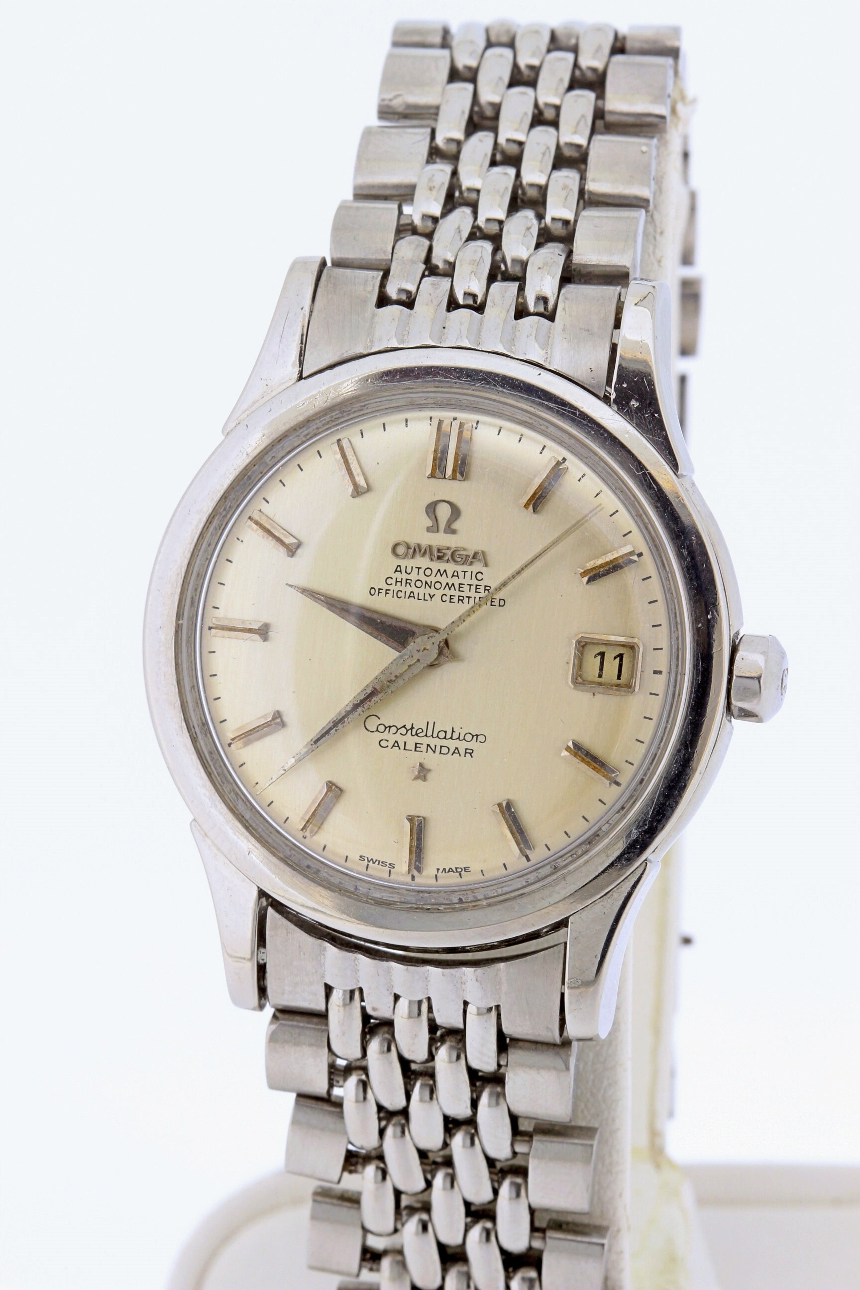1958 Omega Wrist Watch Automatic Chronometer Constellation Calendar Model 2943 Cal 504