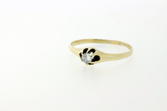 Six Prong Diamond Solitaire 14K Yellow Gold Ring  - image 1