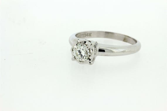 Classic and Minimal .42ct Diamond Solitaire Ring … - image 1