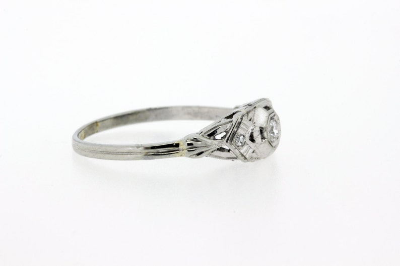 14K Trio Diamond Ring with Octagonal Head image 2