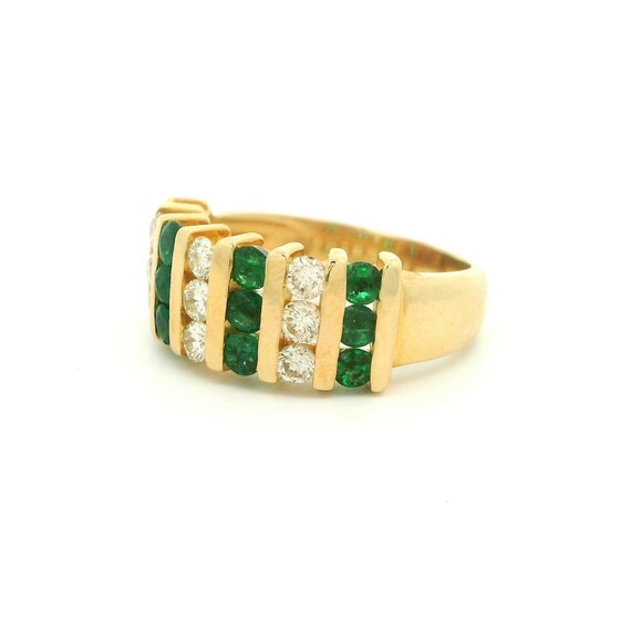 14K Emerald Diamond Ring - image 3