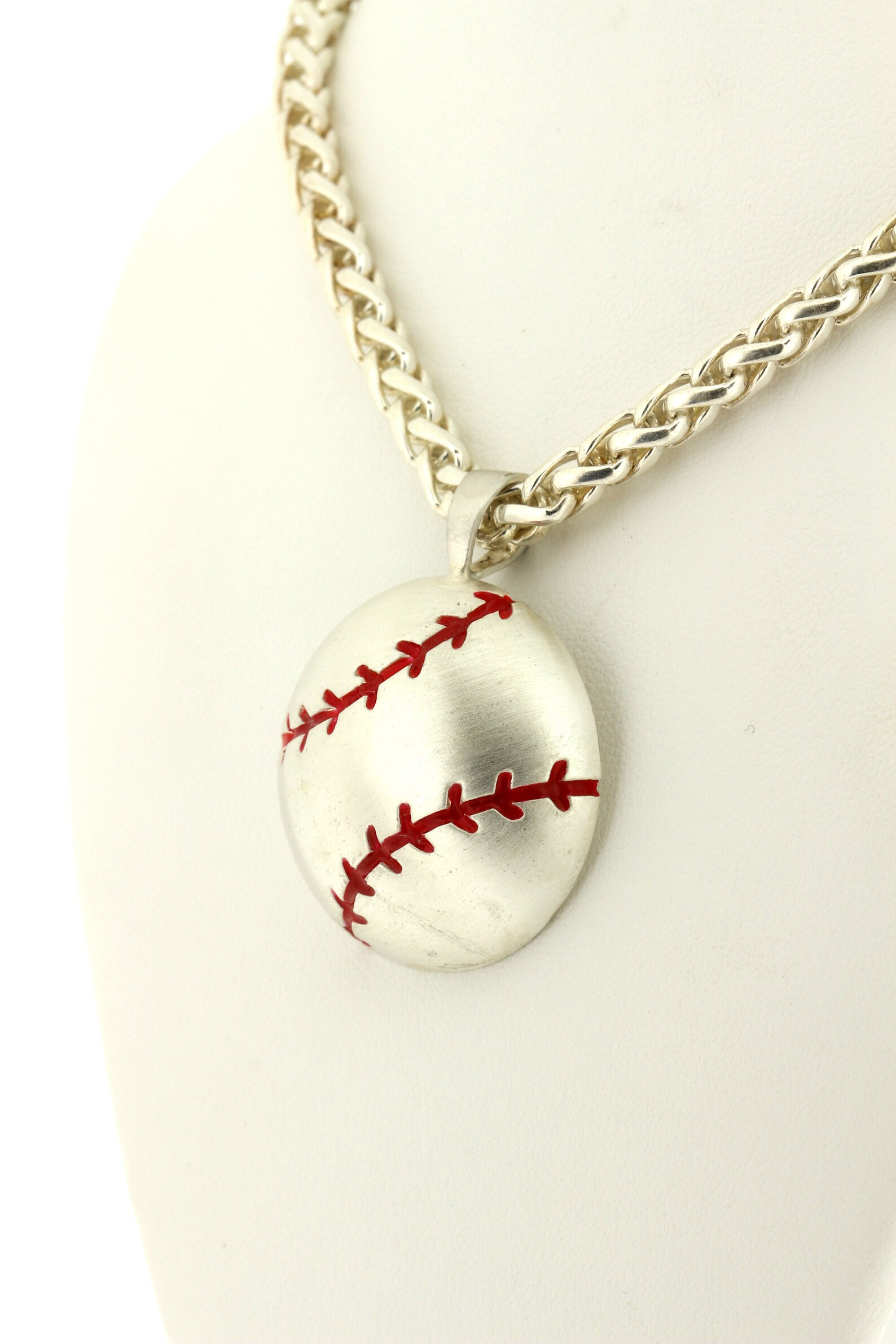 Sterling Silver Baseball Pendant With Optional Matching Etsy UK
