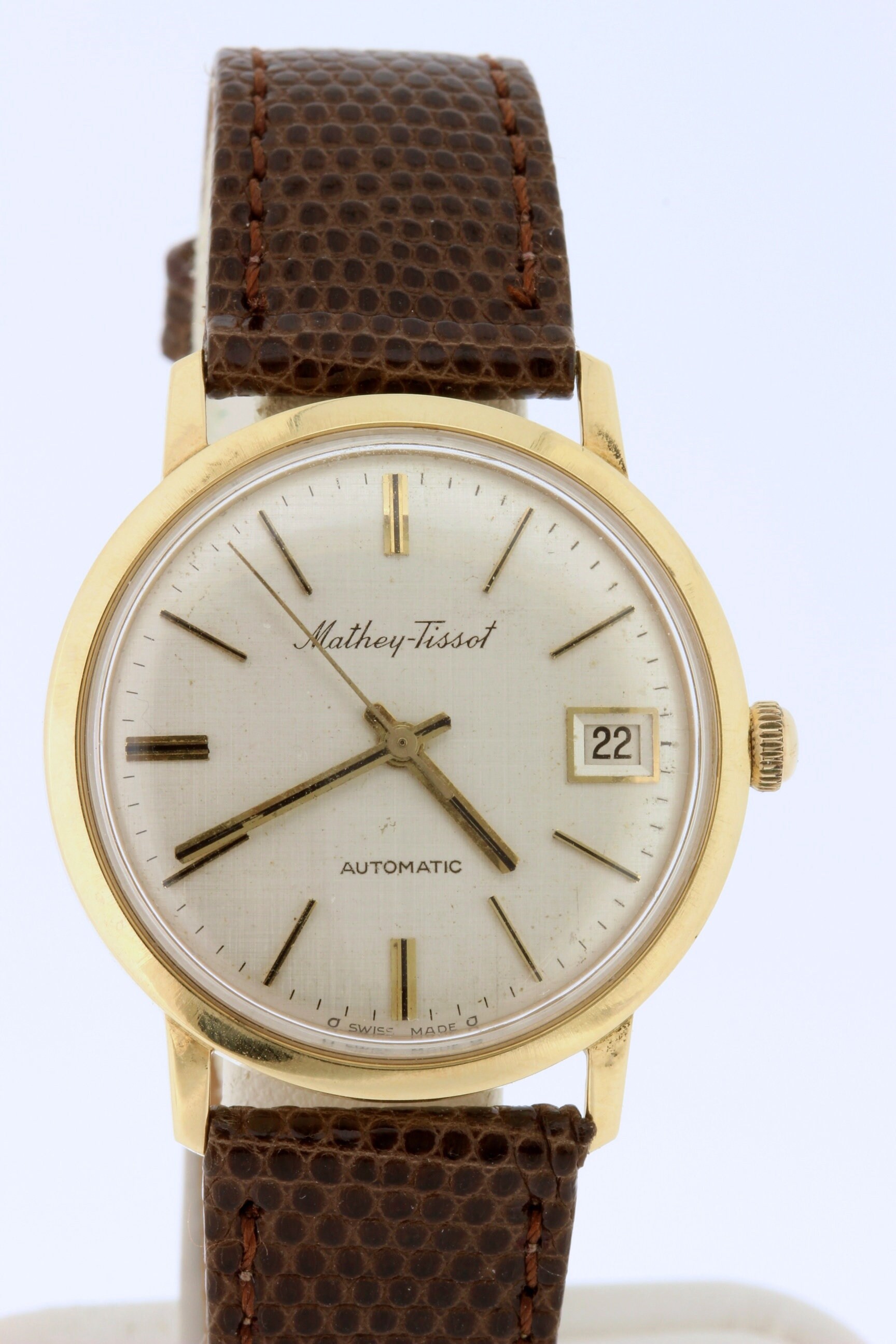 14K Yellow Gold Mathey-tissot Wrist Watch Automatic Date Dial - Etsy