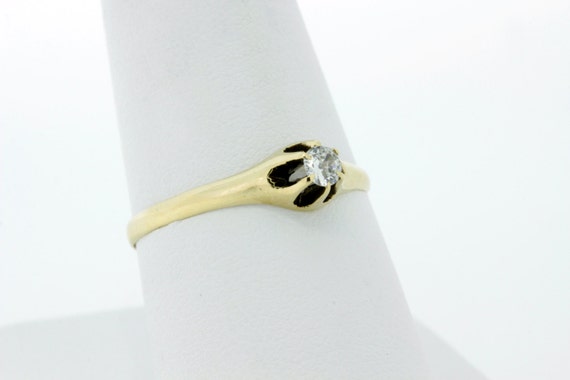 Six Prong Diamond Solitaire 14K Yellow Gold Ring  - image 5