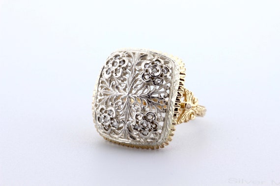 Extraordinary Minecut Diamond Ring 18K Yellow Gol… - image 3