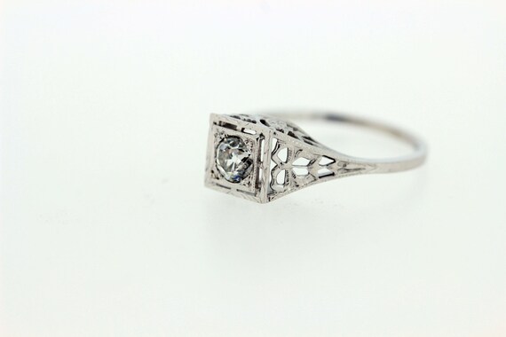 18K Filigree Diamond Ring with Bows and Flowers  - image 3