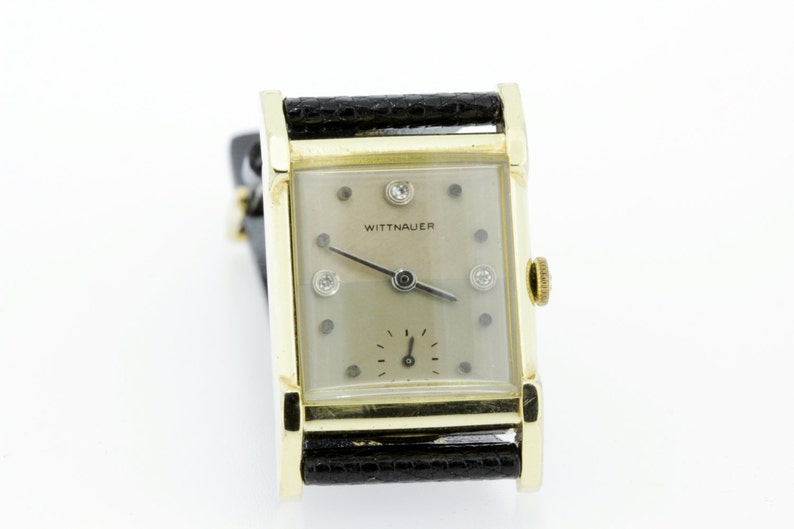 10K Gold Filled Wittnauer Diamond Dial Wrist Watch Etsy