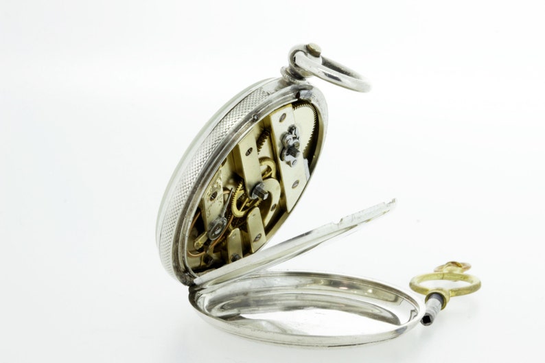 Argent Silver Pocket Watch Key Wind and Set Etsy