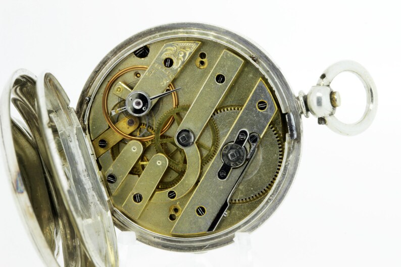 Argent Silver Pocket Watch Key Wind and Set Etsy