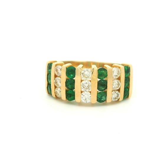 14K Emerald Diamond Ring - image 1