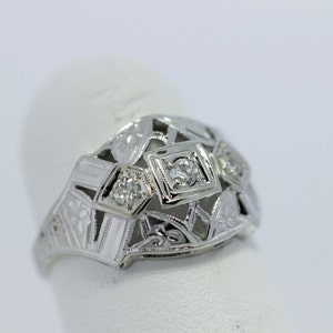 14K Gold Diamond Ring  with Trio Center