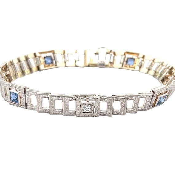 1920's Sapphire and Diamond Bracelet - image 8