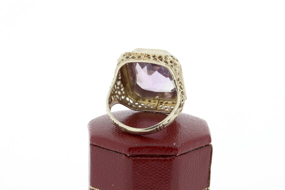 14K Gold Filigree Purple Amethyst Ring with Seed … - image 7