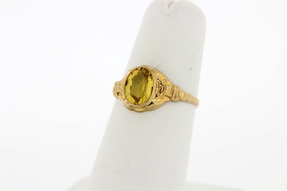 10 karat yellow gold ring with Yellow Center  - image 1