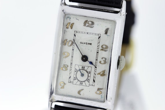 1930s Glycine 18K Gold Rectangular Wrist Watch 15… - image 2