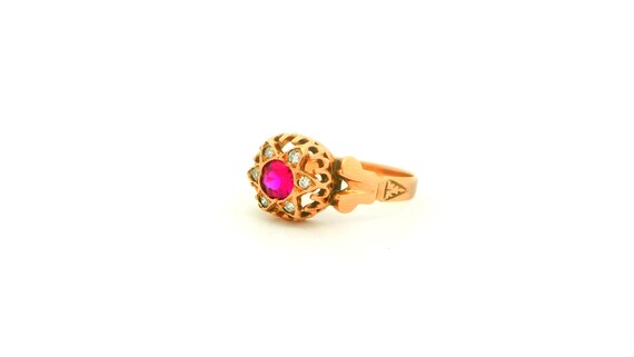 18K Victorian Ruby Ring - image 4