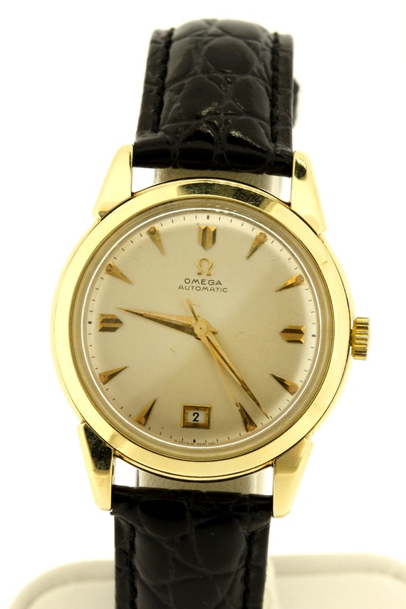 1950s Vintage Omega Wrist Watch 18K Yellow Automa… - image 9