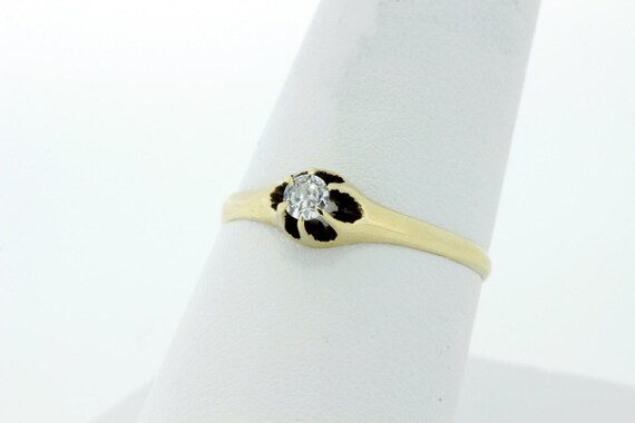 Six Prong Diamond Solitaire 14K Yellow Gold Ring  - image 3