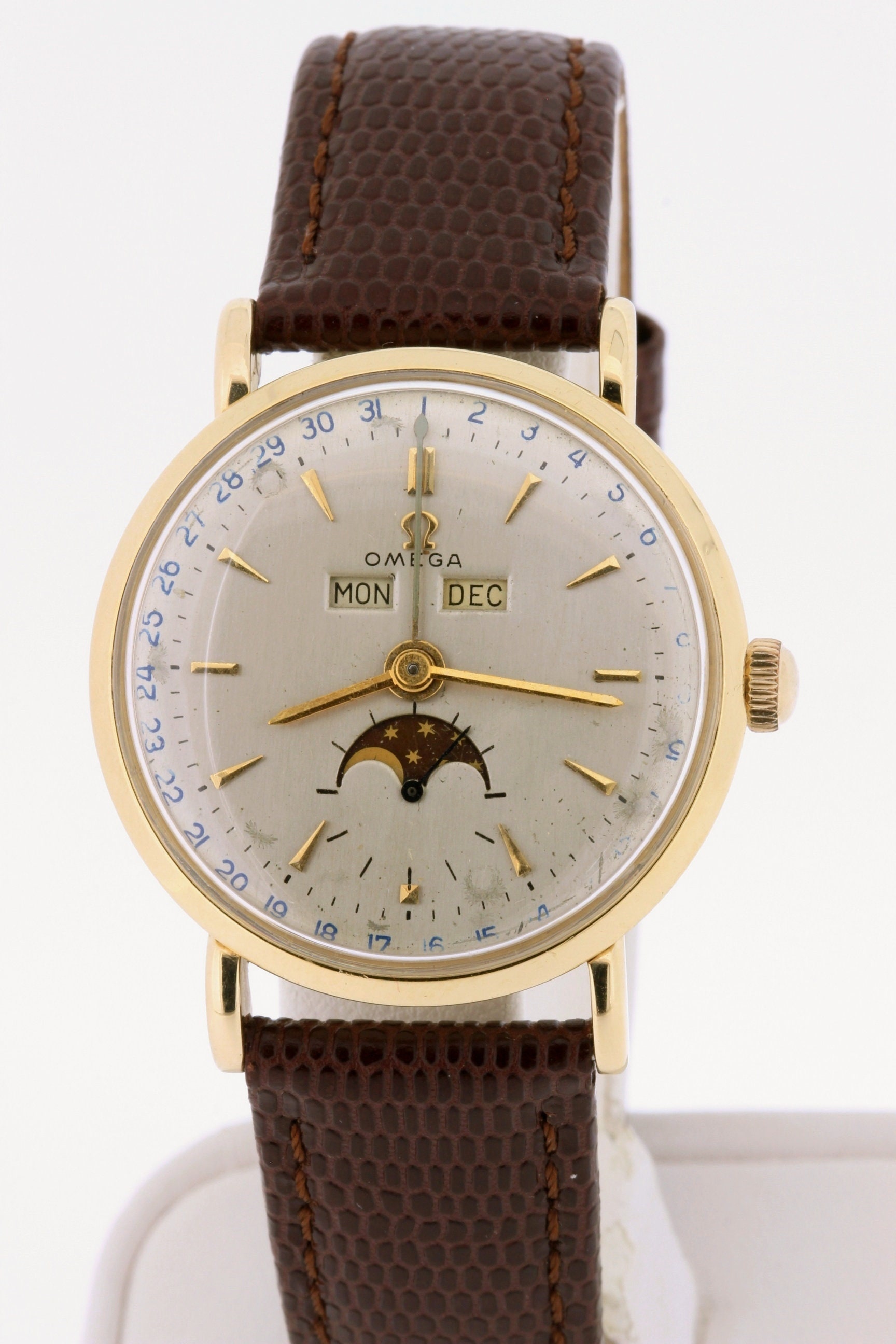 14K Vintage Omega Wrist Watch With Moon 