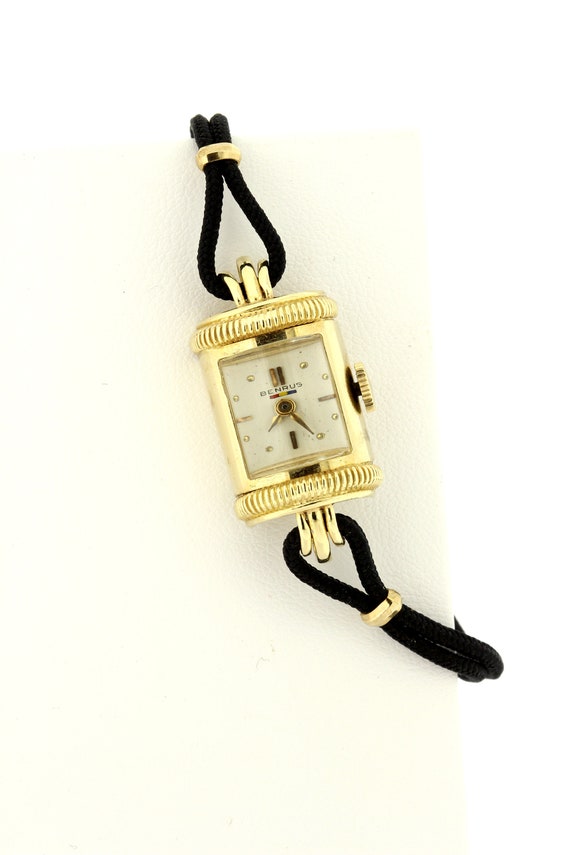 Ladies Vintage Benrus 1950s Wrist Watch 14K Yellow