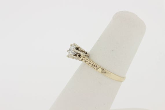 Two Tone Diamond Solitaire 14K Yellow  and White … - image 3