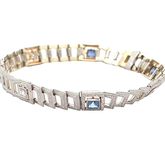 1920's Sapphire and Diamond Bracelet - image 10