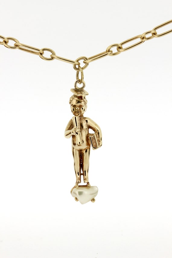 Graduating Baby Charm Solid 14K Yellow Gold Vintag